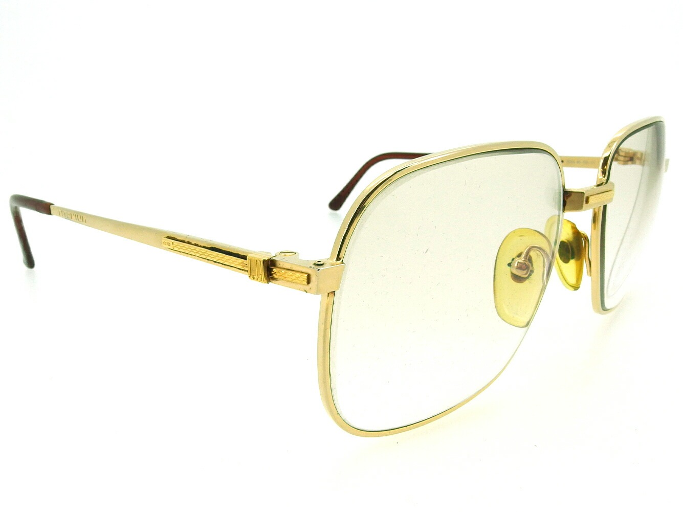 メガネ 眼鏡 アイウェア パリ型 度入り メンズ フルリム サイドロゴ入り ゴールド ブラウン 中古 メガネ 眼鏡 アイウェア パリ型 度入り メンズ フルリム サイドロゴ入り ゴールド ブラウン 中古