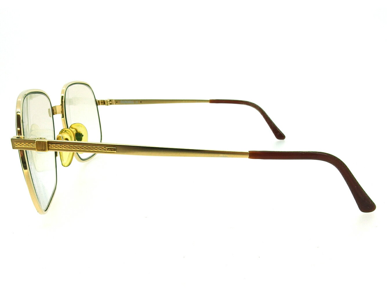 メガネ 眼鏡 アイウェア パリ型 度入り メンズ フルリム サイドロゴ入り ゴールド ブラウン 中古 メガネ 眼鏡 アイウェア パリ型 度入り メンズ フルリム サイドロゴ入り ゴールド ブラウン 中古