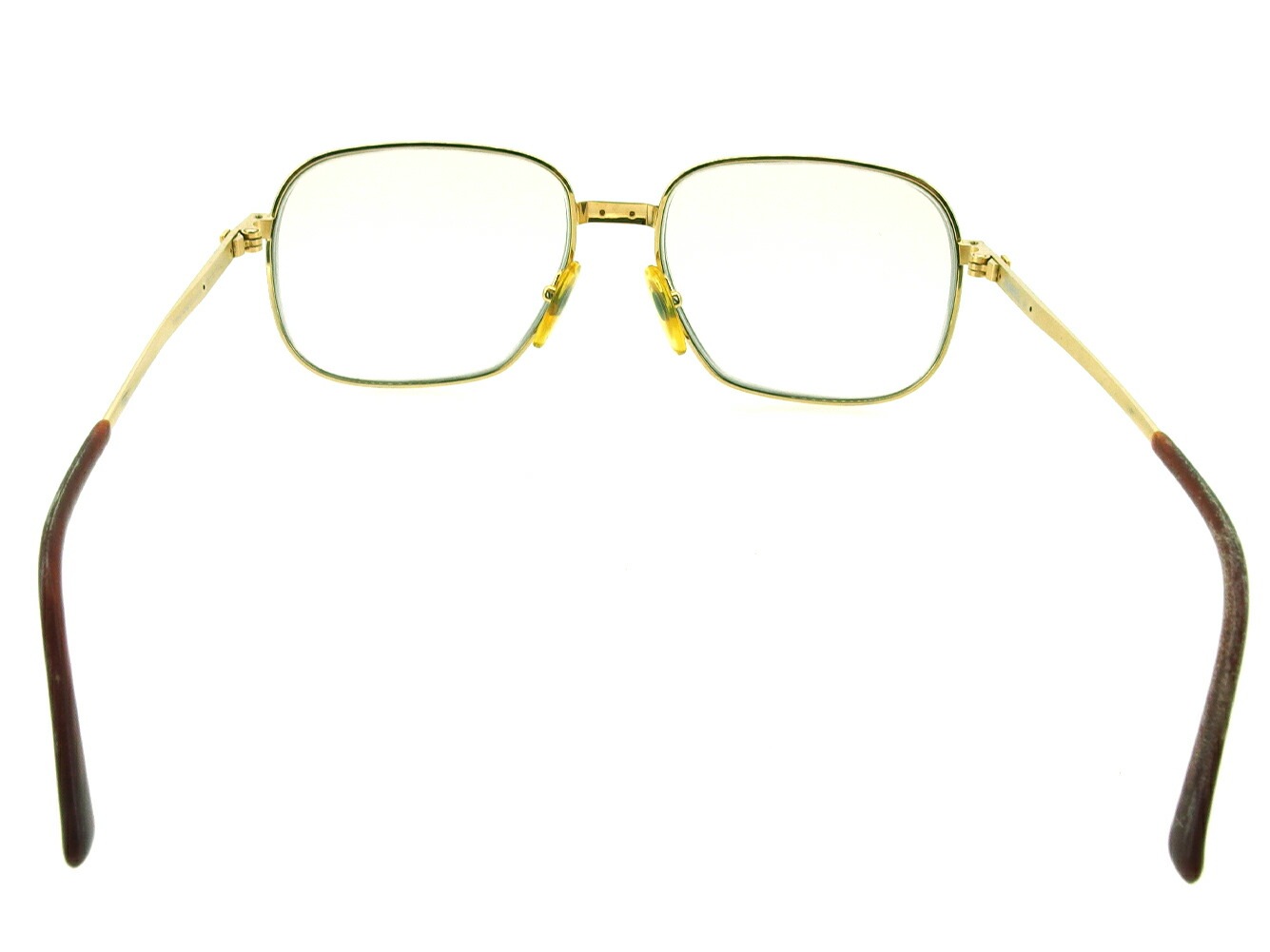 メガネ 眼鏡 アイウェア パリ型 度入り メンズ フルリム サイドロゴ入り ゴールド ブラウン 中古 メガネ 眼鏡 アイウェア パリ型 度入り メンズ フルリム サイドロゴ入り ゴールド ブラウン 中古