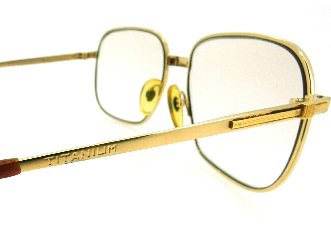 メガネ 眼鏡 アイウェア パリ型 度入り メンズ フルリム サイドロゴ入り ゴールド ブラウン 中古 メガネ 眼鏡 アイウェア パリ型 度入り メンズ フルリム サイドロゴ入り ゴールド ブラウン 中古