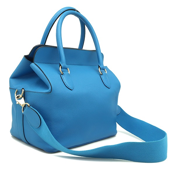 エルメス HERMES 2WAYバッグ ツールボックス 26 レザー ブルーザンジバル シャンパンゴールド金具 青 ショルダー 鍵1本欠品 C刻印【中古】 エルメス HERMES 2WAYバッグ ツールボックス 26 レザー ブルーザンジバル シャンパンゴールド金具 青 ショルダー 鍵1本欠品 C刻印【中古】