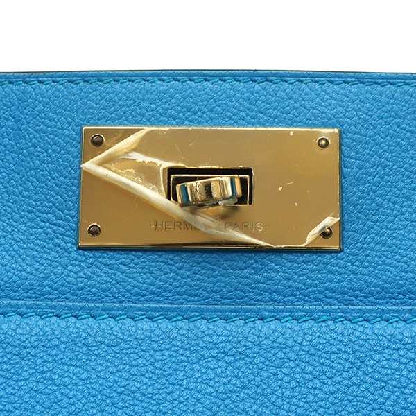 エルメス HERMES 2WAYバッグ ツールボックス 26 レザー ブルーザンジバル シャンパンゴールド金具 青 ショルダー 鍵1本欠品 C刻印【中古】 エルメス HERMES 2WAYバッグ ツールボックス 26 レザー ブルーザンジバル シャンパンゴールド金具 青 ショルダー 鍵1本欠品 C刻印【中古】