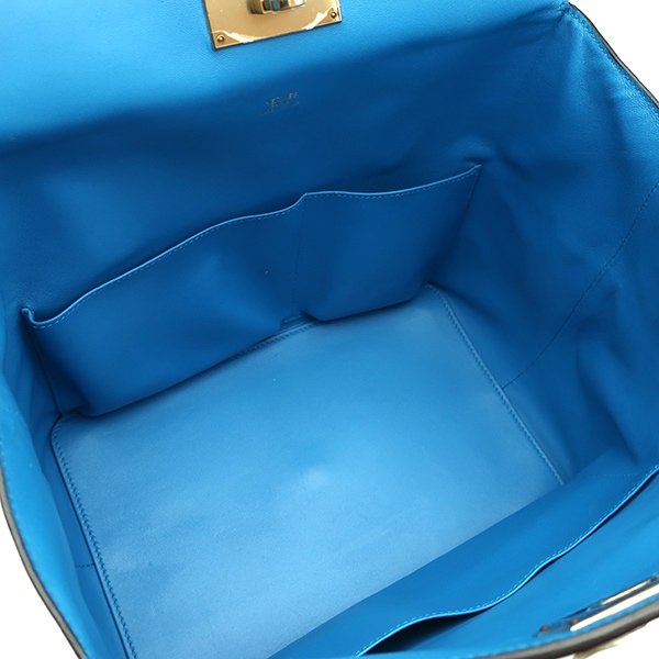 エルメス HERMES 2WAYバッグ ツールボックス 26 レザー ブルーザンジバル シャンパンゴールド金具 青 ショルダー 鍵1本欠品 C刻印【中古】 エルメス HERMES 2WAYバッグ ツールボックス 26 レザー ブルーザンジバル シャンパンゴールド金具 青 ショルダー 鍵1本欠品 C刻印【中古】