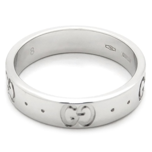 グッチ GUCCI リング 指輪 アイコン スリム K18WG ホワイトゴールド #8 Au750 750 18K 7.5号 660070【中古】