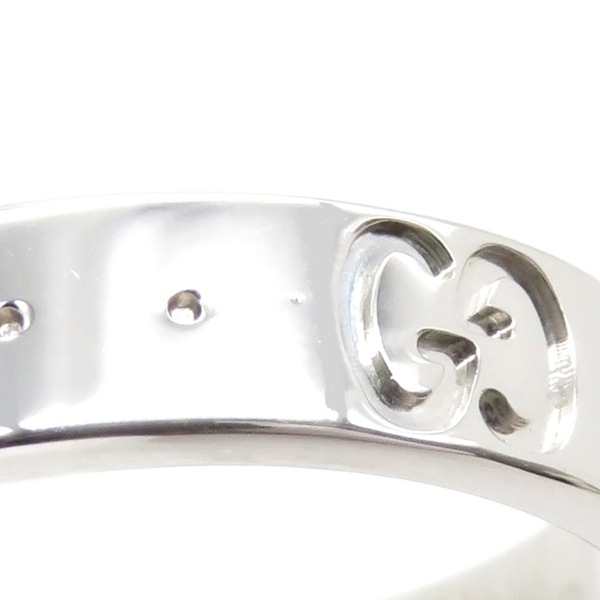 グッチ GUCCI リング 指輪 アイコン スリム K18WG ホワイトゴールド #8 Au750 750 18K 7.5号 660070【中古】