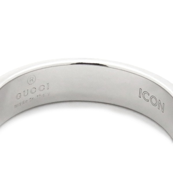 グッチ GUCCI リング 指輪 アイコン スリム K18WG ホワイトゴールド #8 Au750 750 18K 7.5号 660070【中古】