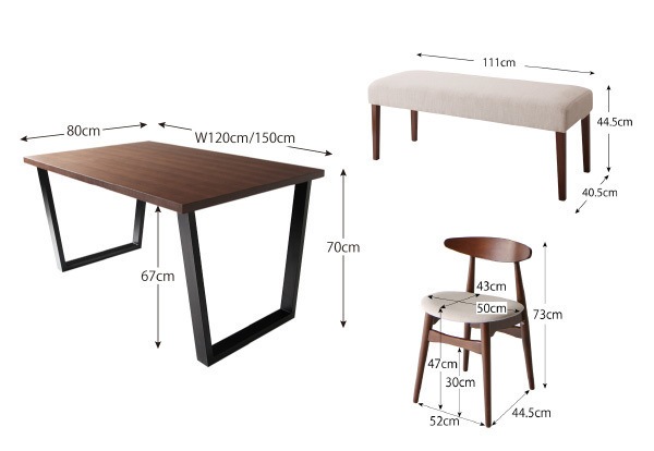 ヴィンテージテイスト スチール脚ダイニング [NIX]ニックス ベンチのみ 単品販売 ベージュ