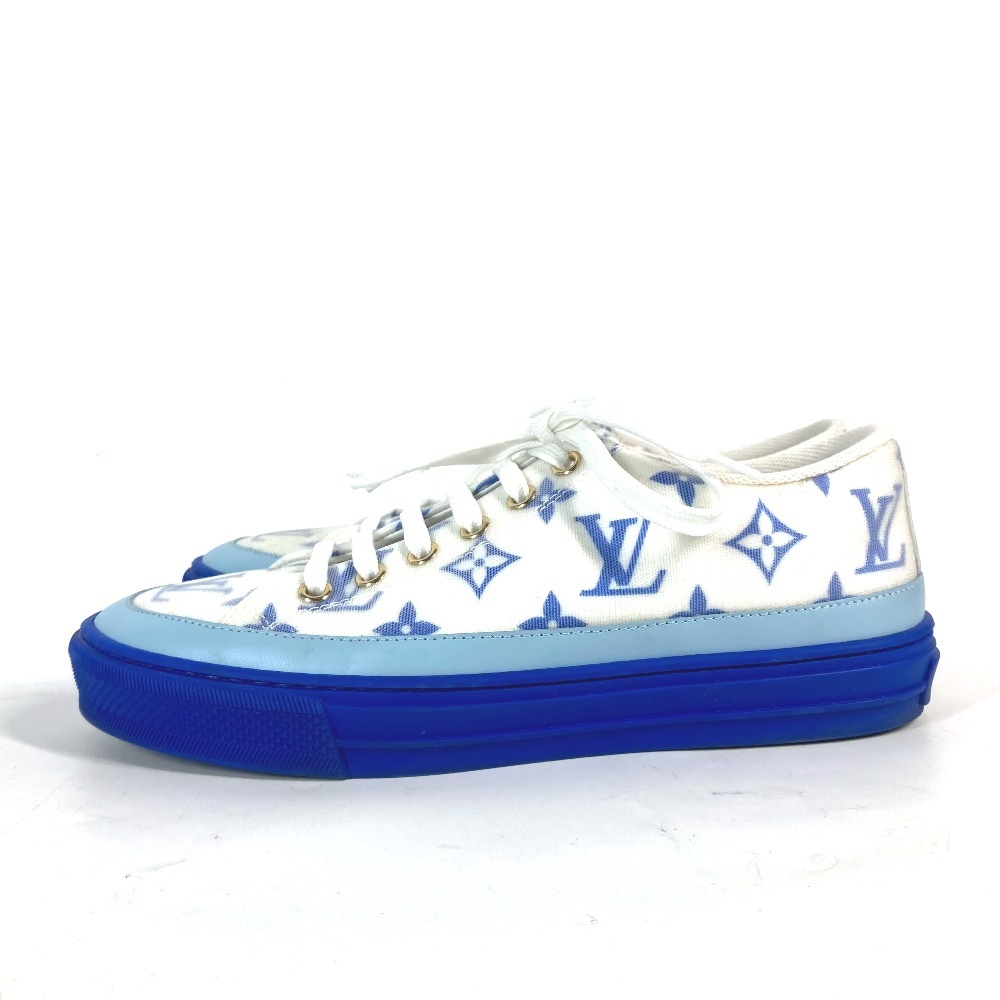 スニーカー 1A65TZ ステラー ライン テクニカルファブリック モノグラム 靴 シューズ ローカット レザー ブルー スニーカー 1A65TZ ステラー ライン テクニカルファブリック モノグラム 靴 シューズ ローカット レザー ブルー