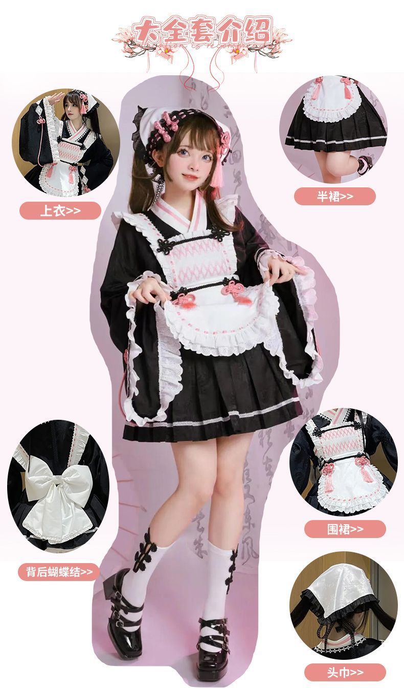 桜を探すロリータ ロリータデイリーキュートなライトロースカートワンピースセット 桜を探すロリータ ロリータデイリーキュートなライトロースカートワンピースセット