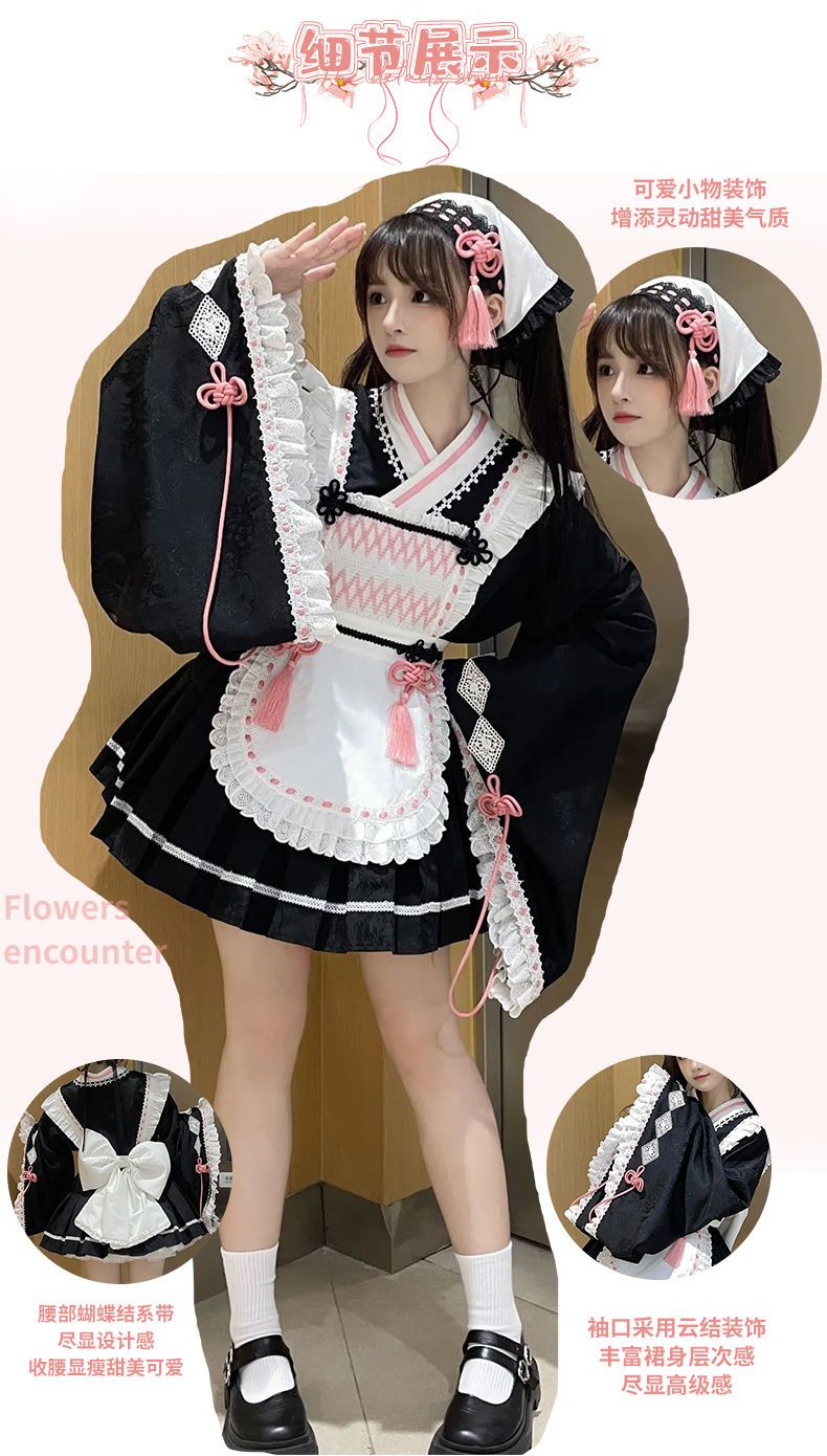 桜を探すロリータ ロリータデイリーキュートなライトロースカートワンピースセット 桜を探すロリータ ロリータデイリーキュートなライトロースカートワンピースセット