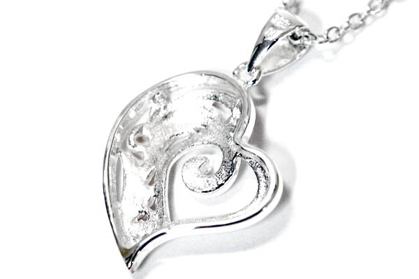 ハワイアンジュエリー ペンダント ネックレス ハート フレーム カールライン スクロール 波 ピンクゴールド レディース シルバー925 ハワイアンジュエリー ペンダント ネックレス ハート フレーム カールライン スクロール 波 ピンクゴールド レディース シルバー925