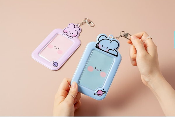 Qoo10] BT21 フォトカード ホルダー キーリング フォ