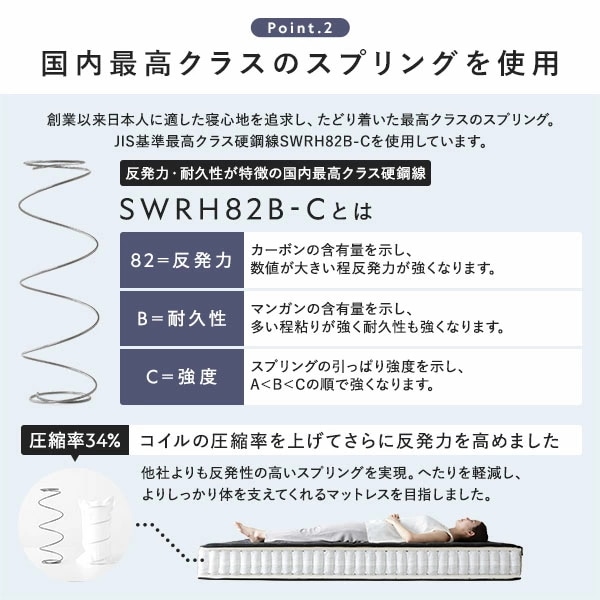 ベッド ワイドキング 200（S+S） 2層ポケットコイルマットレス付き 厚み26cm グレージュ 連結 脚付き すのこ PVCレザー 組立品