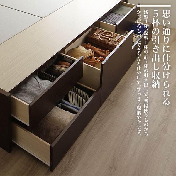 [組立設置サービス付き] 収納 ベッド 薄型 宮付き 通常丈 セミダブル 3ゾーンポケットコイルマットレス付き アイボリー 日本製