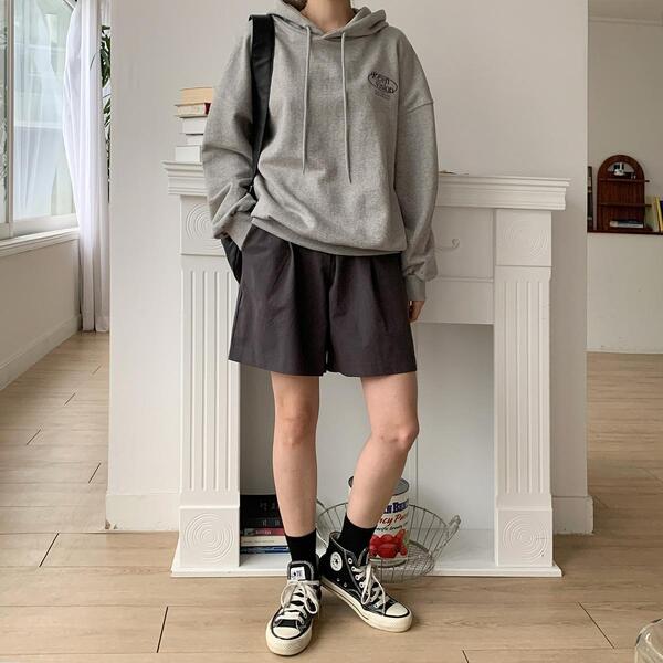 韓国 東大門 オーバーフィット フードTシャツ