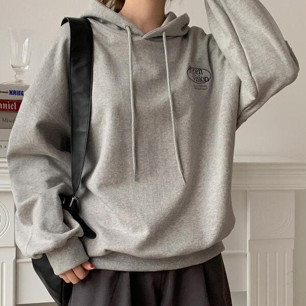 韓国 東大門 オーバーフィット フードTシャツ