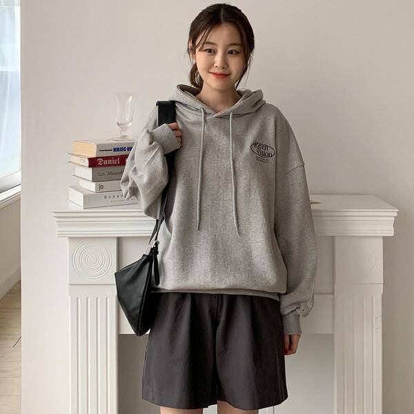 韓国 東大門 オーバーフィット フードTシャツ