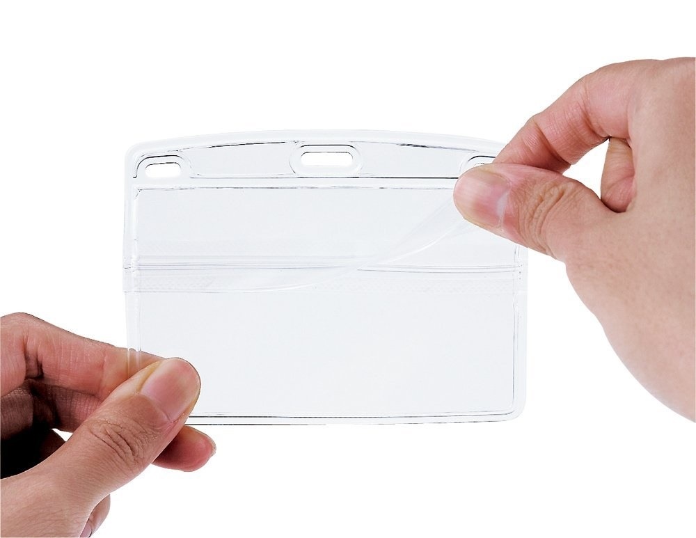 （まとめ買い）オープン工業 吊り下げ名札 ソフトケース クリップ式 横 特大 橙 10枚入 NL-21-RG [x3]