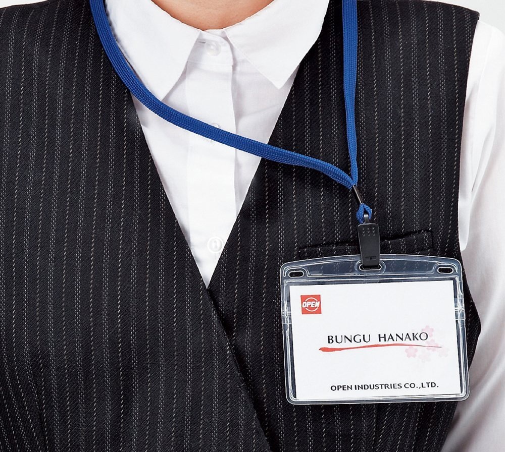 （まとめ買い）オープン工業 吊り下げ名札 ソフトケース クリップ式 横 特大 橙 10枚入 NL-21-RG [x3]