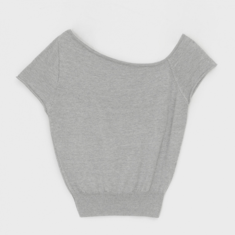 ブラックアップ [MADE] ケリー アシンメトリック オフショルダー ニット