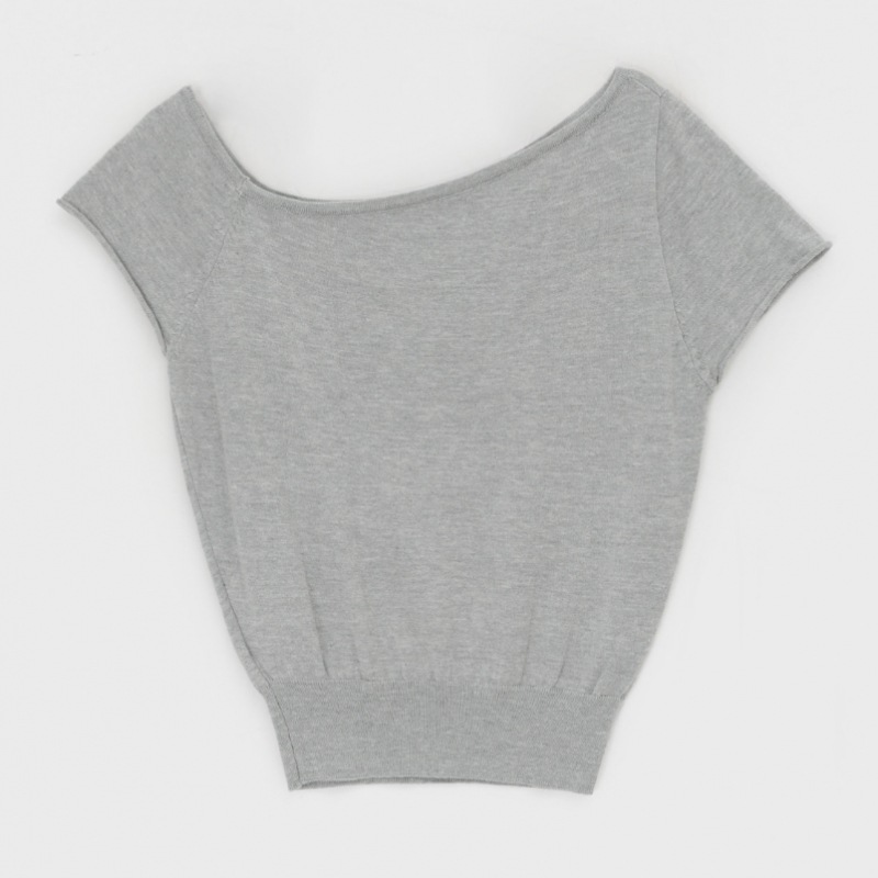 ブラックアップ [MADE] ケリー アシンメトリック オフショルダー ニット