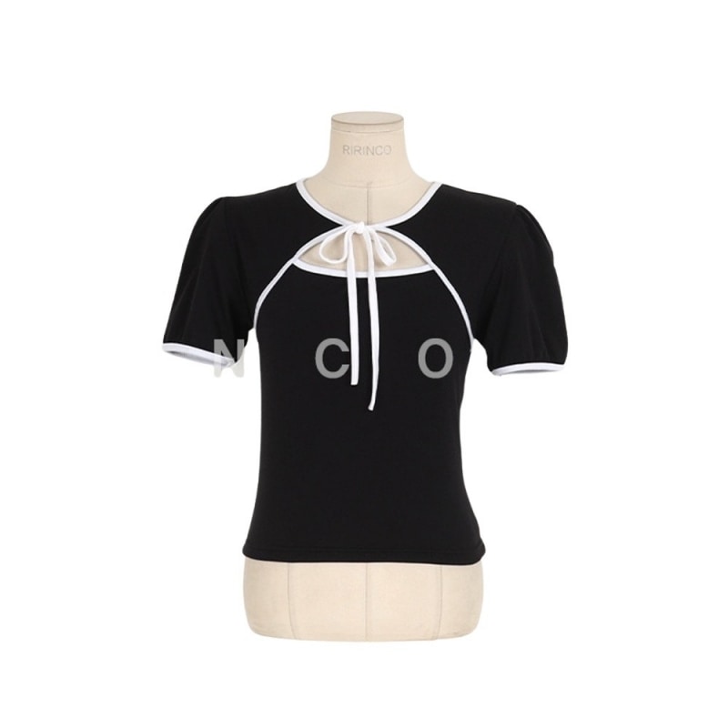 トップス Tシャツ カットソー 半袖 リボン かわいい シンプル