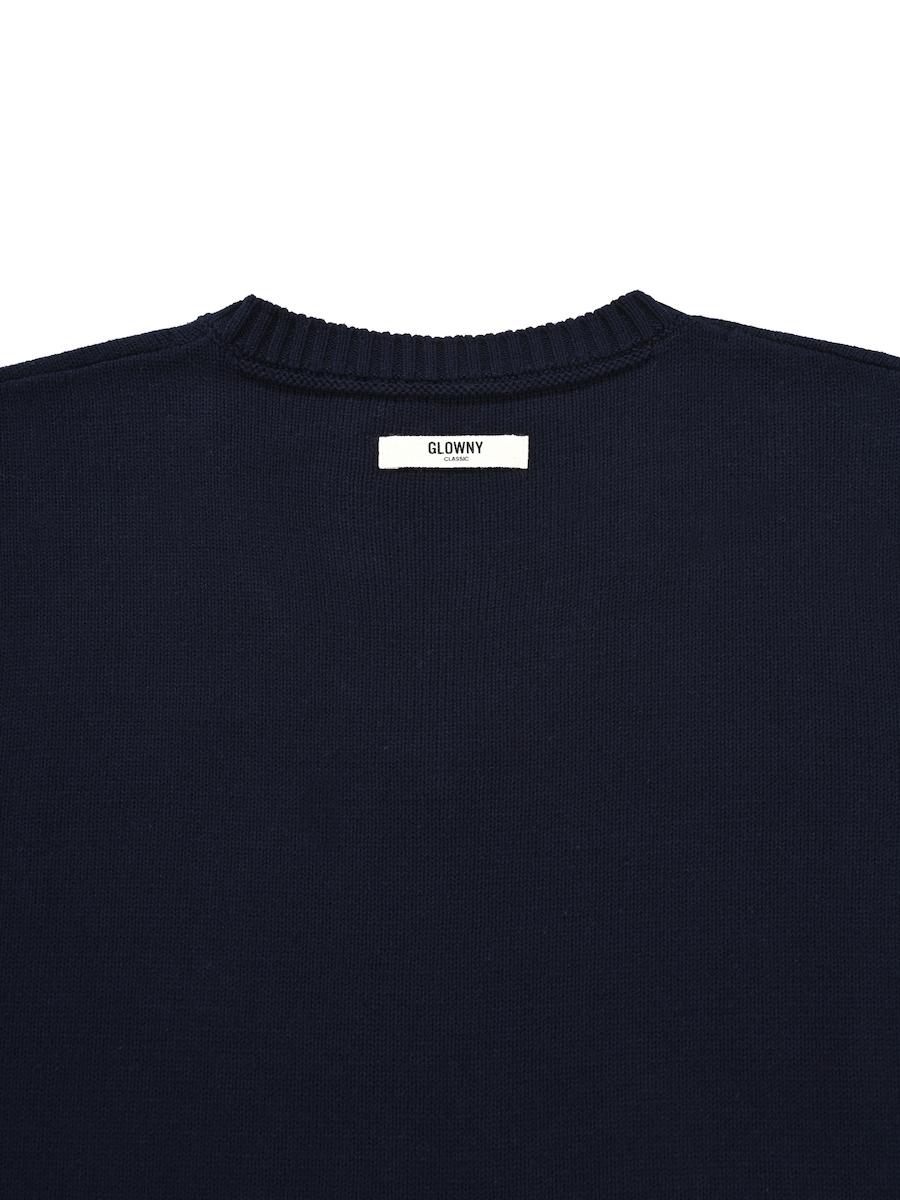 【GLOWNY】 G CLASSIC V-NECK SLIM PULLOVER : NAVY