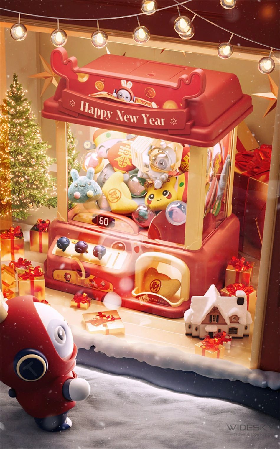 クレーンゲーム おもちゃ アーケードゲーム機 卓上アーケードゲーム USB充電 ufoキャッチャー おもちゃ 子供用 クリスマス お誕生日 プレゼントhappy new year宇宙人