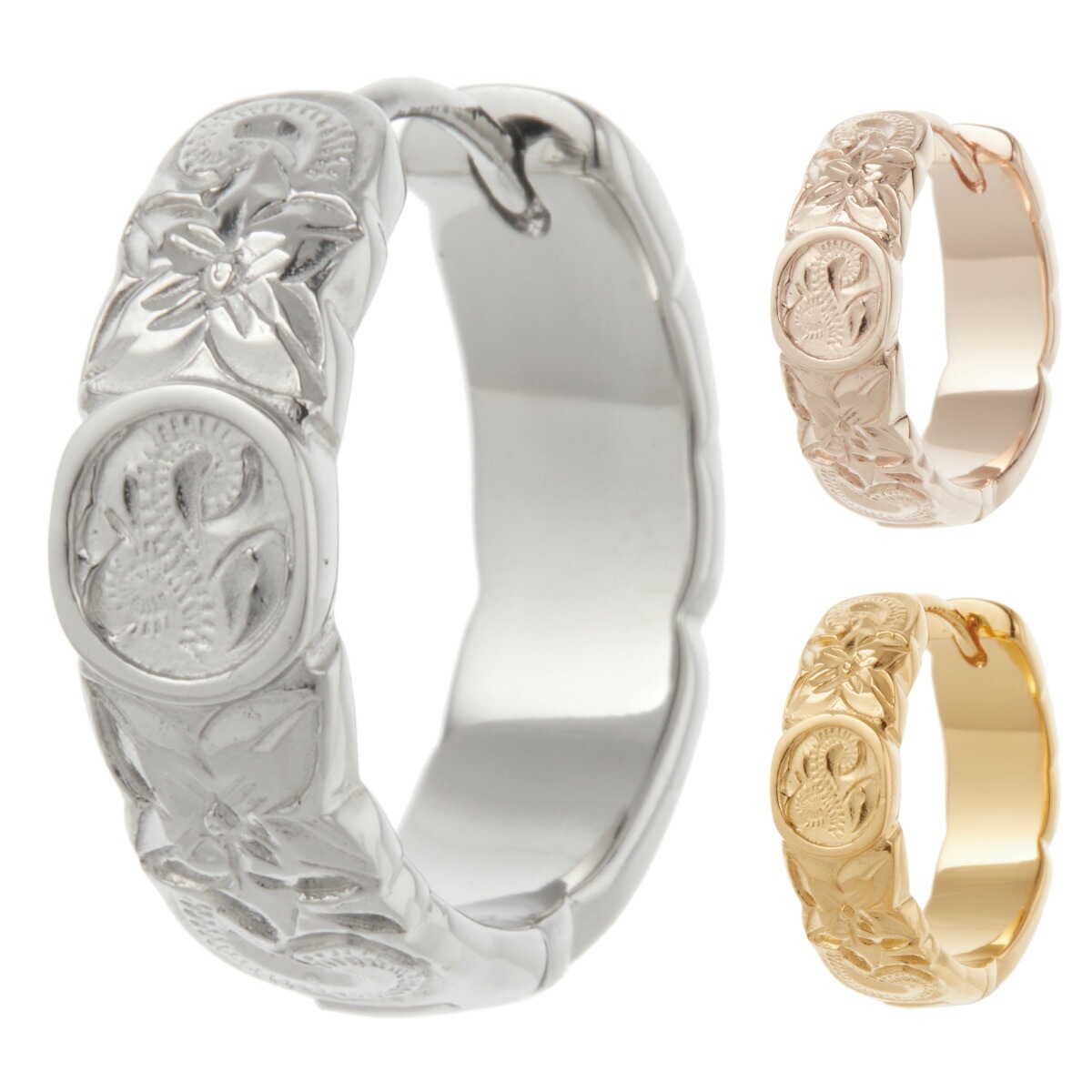 フープピアス 片耳用 1個売り サージカルステンレス316L ハワジュ 波 プルメリア コイン フープピアス 片耳用 1個売り サージカルステンレス316L ハワジュ 波 プルメリア コイン