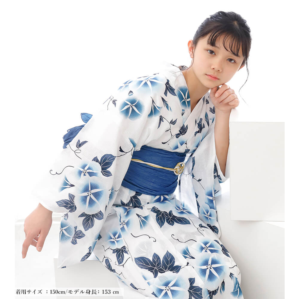 子供浴衣 単品 ジュニア ジュニア浴衣 子供 浴衣 女の子浴衣 140 150 160 レトロ お洒落 朝顔 花柄 青 ブルー 子供浴衣 単品 ジュニア ジュニア浴衣 子供 浴衣 女の子浴衣 140 150 160 レトロ お洒落 朝顔 花柄 青 ブルー