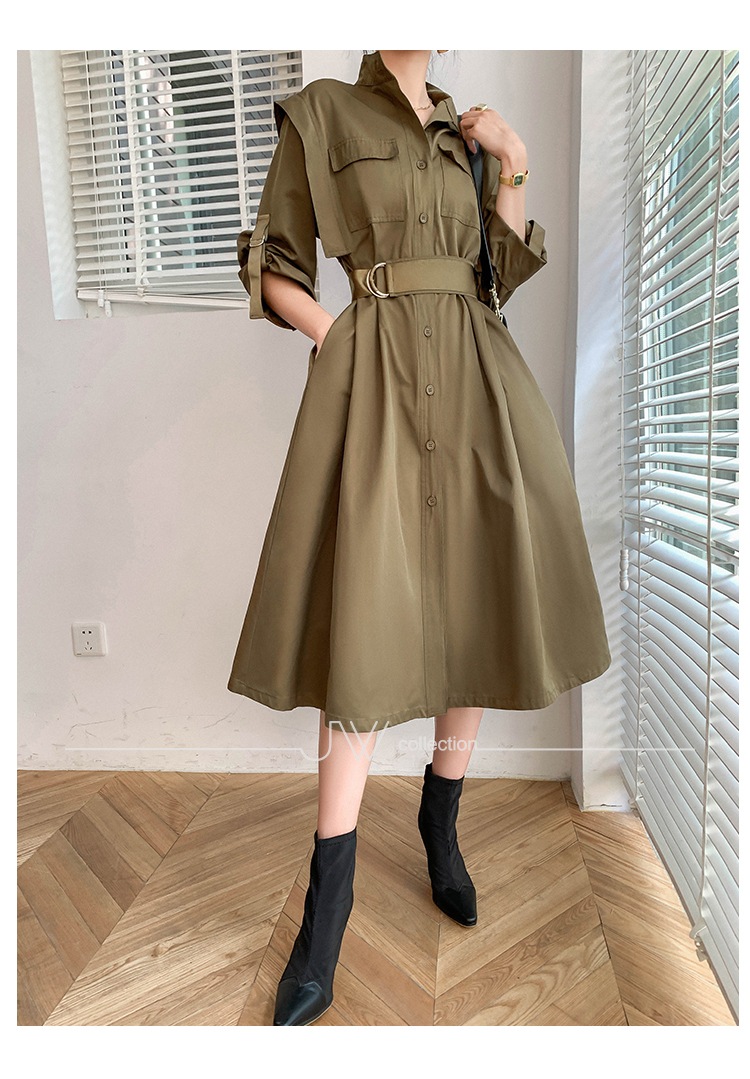 ワンピース シャツワンピース フレアワンピース 膝下 ミモレ ミモレ丈 袖あり 長袖 Vネック 襟付き スタンダードカラー フレア Aライン ベルト ウエストマーク ハイウエスト 前開き ボタン ワンピース シャツワンピース フレアワンピース 膝下 ミモレ ミモレ丈 袖あり 長袖 Vネック 襟付き スタンダードカラー フレア Aライン ベルト ウエストマーク ハイウエスト 前開き ボタン