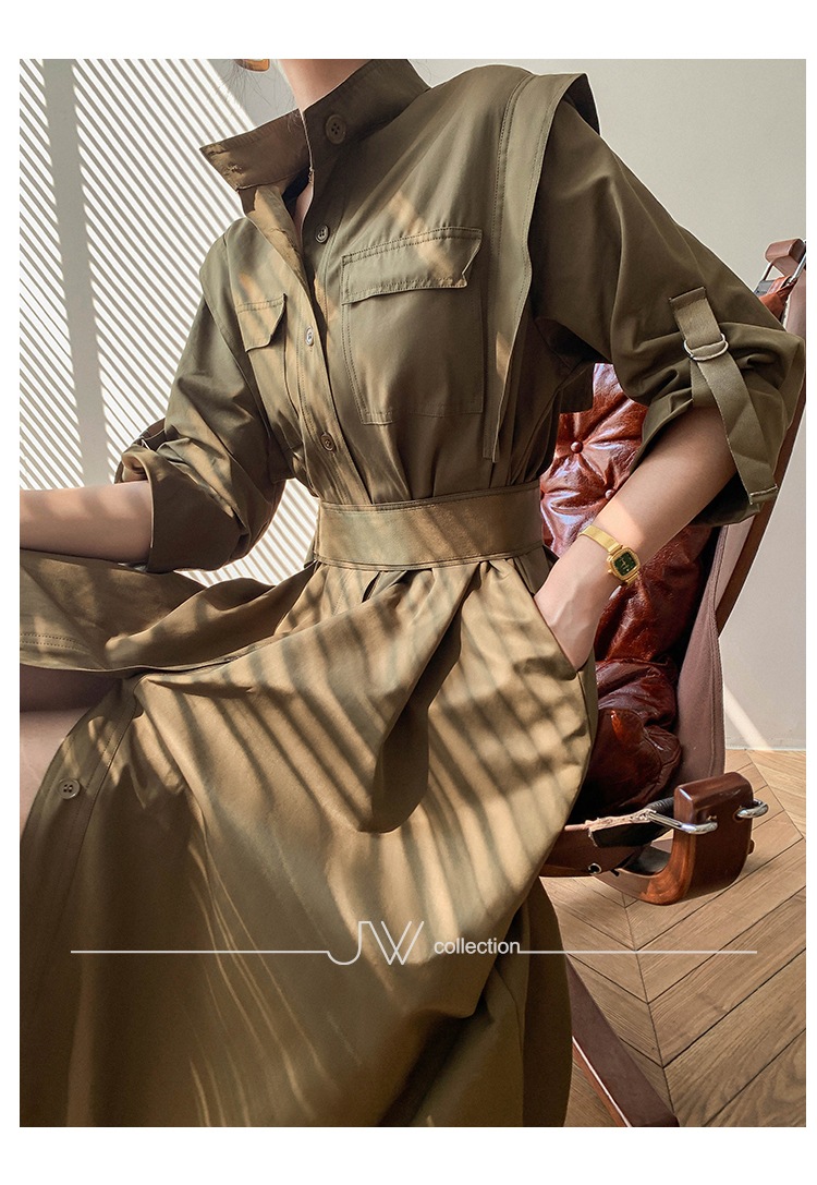 ワンピース シャツワンピース フレアワンピース 膝下 ミモレ ミモレ丈 袖あり 長袖 Vネック 襟付き スタンダードカラー フレア Aライン ベルト ウエストマーク ハイウエスト 前開き ボタン ワンピース シャツワンピース フレアワンピース 膝下 ミモレ ミモレ丈 袖あり 長袖 Vネック 襟付き スタンダードカラー フレア Aライン ベルト ウエストマーク ハイウエスト 前開き ボタン