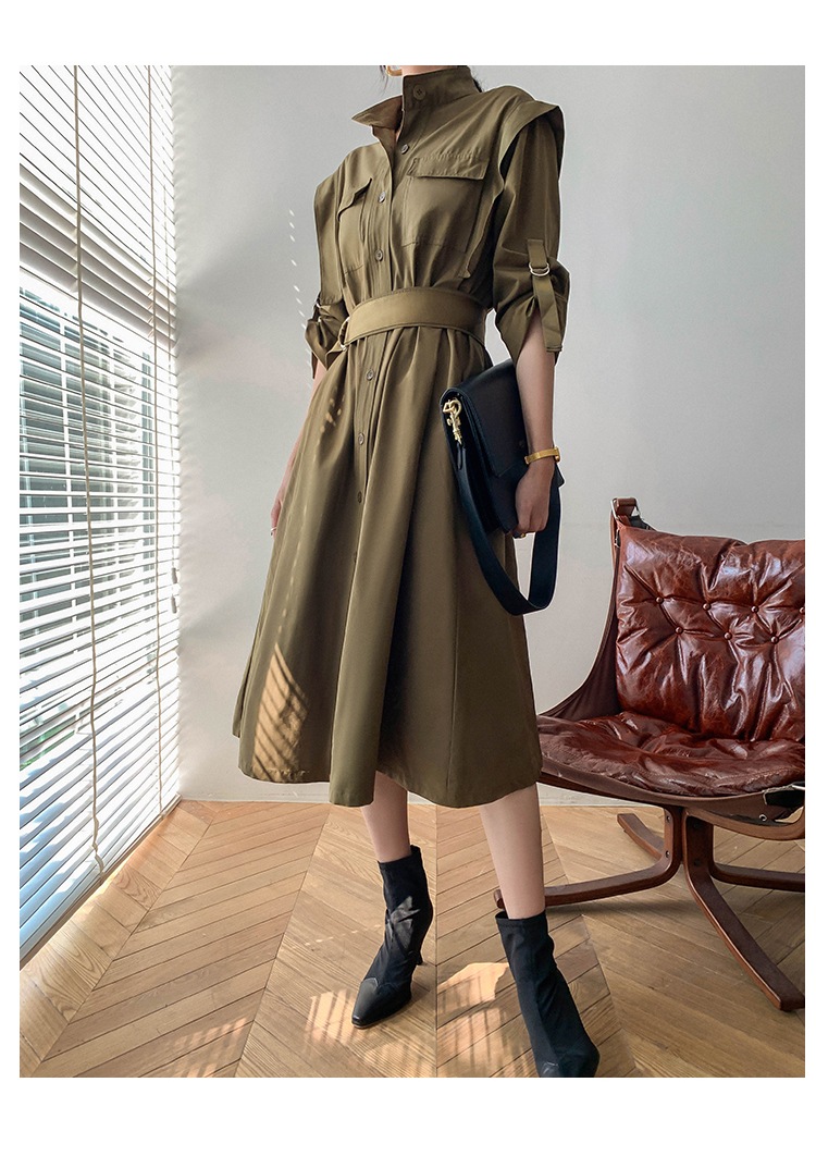 ワンピース シャツワンピース フレアワンピース 膝下 ミモレ ミモレ丈 袖あり 長袖 Vネック 襟付き スタンダードカラー フレア Aライン ベルト ウエストマーク ハイウエスト 前開き ボタン ワンピース シャツワンピース フレアワンピース 膝下 ミモレ ミモレ丈 袖あり 長袖 Vネック 襟付き スタンダードカラー フレア Aライン ベルト ウエストマーク ハイウエスト 前開き ボタン