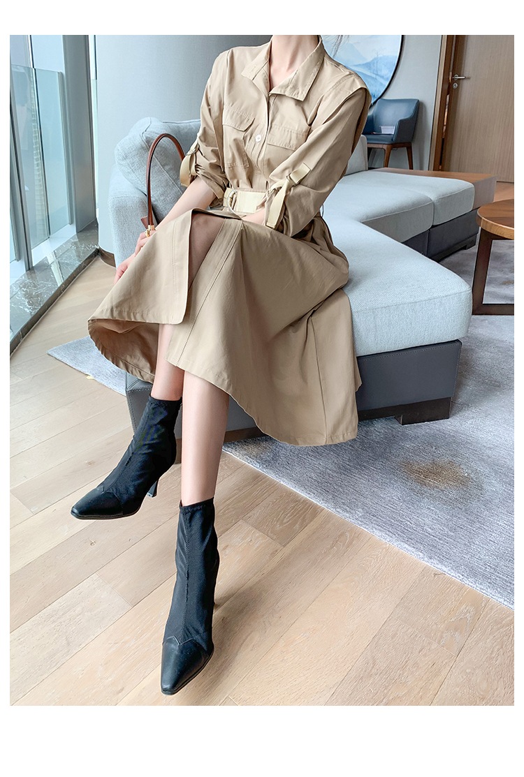 ワンピース シャツワンピース フレアワンピース 膝下 ミモレ ミモレ丈 袖あり 長袖 Vネック 襟付き スタンダードカラー フレア Aライン ベルト ウエストマーク ハイウエスト 前開き ボタン ワンピース シャツワンピース フレアワンピース 膝下 ミモレ ミモレ丈 袖あり 長袖 Vネック 襟付き スタンダードカラー フレア Aライン ベルト ウエストマーク ハイウエスト 前開き ボタン