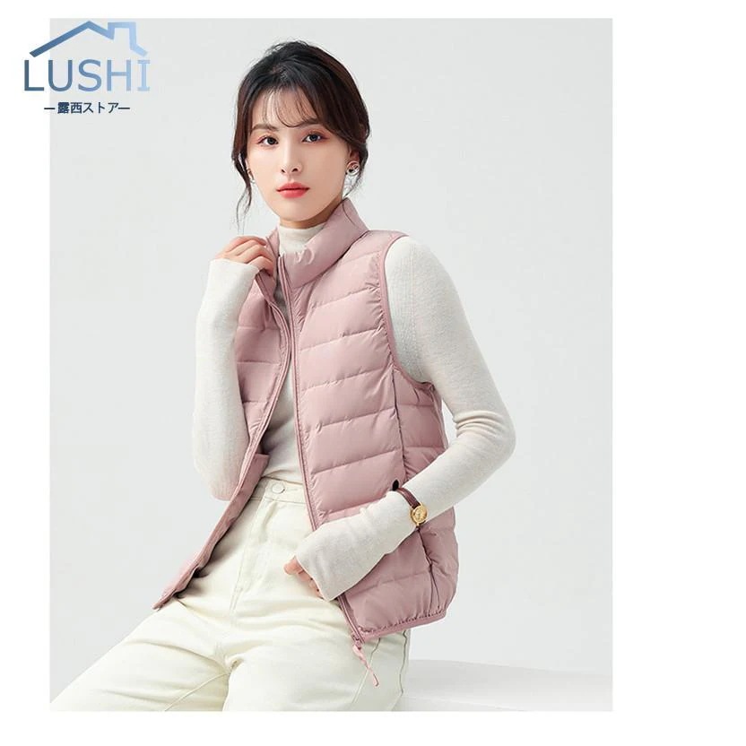 品質いいな新品 セール ダウンベスト レディース ベスト 袖なし トップス 無地 ダウンコート キルティング チョッキ ジレ カジュアル 薄手 通勤通学 おしゃれ