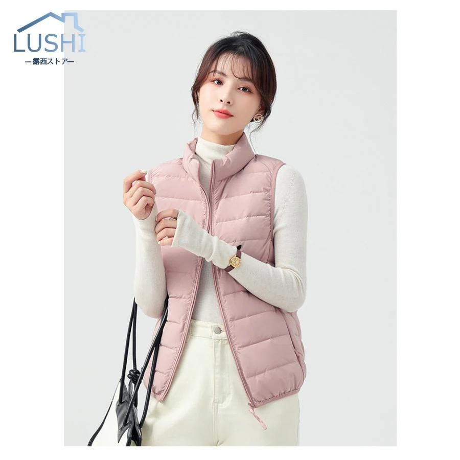 品質いいな新品 セール ダウンベスト レディース ベスト 袖なし トップス 無地 ダウンコート キルティング チョッキ ジレ カジュアル 薄手 通勤通学 おしゃれ