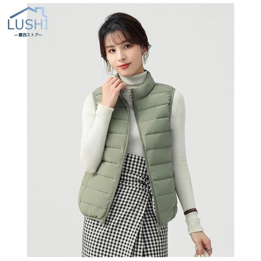 品質いいな新品 セール ダウンベスト レディース ベスト 袖なし トップス 無地 ダウンコート キルティング チョッキ ジレ カジュアル 薄手 通勤通学 おしゃれ