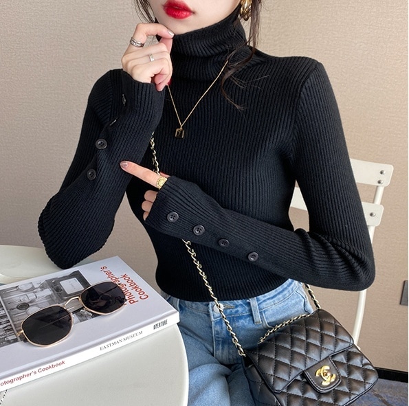 トップス ニットソー プルオーバー インナー ミディアム丈 袖あり 長袖 タートルネック ボタン スリム リブニット 伸縮性 薄手 ベージュ ホワイト ブラック カジュアル 上品 お洒落 個性的 トップス ニットソー プルオーバー インナー ミディアム丈 袖あり 長袖 タートルネック ボタン スリム リブニット 伸縮性 薄手 ベージュ ホワイト ブラック カジュアル 上品 お洒落 個性的