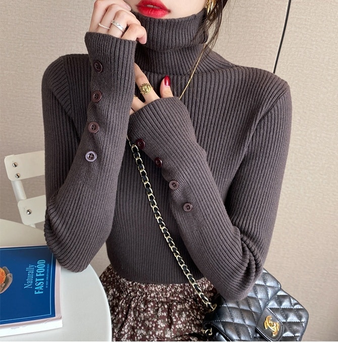 トップス ニットソー プルオーバー インナー ミディアム丈 袖あり 長袖 タートルネック ボタン スリム リブニット 伸縮性 薄手 ベージュ ホワイト ブラック カジュアル 上品 お洒落 個性的 トップス ニットソー プルオーバー インナー ミディアム丈 袖あり 長袖 タートルネック ボタン スリム リブニット 伸縮性 薄手 ベージュ ホワイト ブラック カジュアル 上品 お洒落 個性的