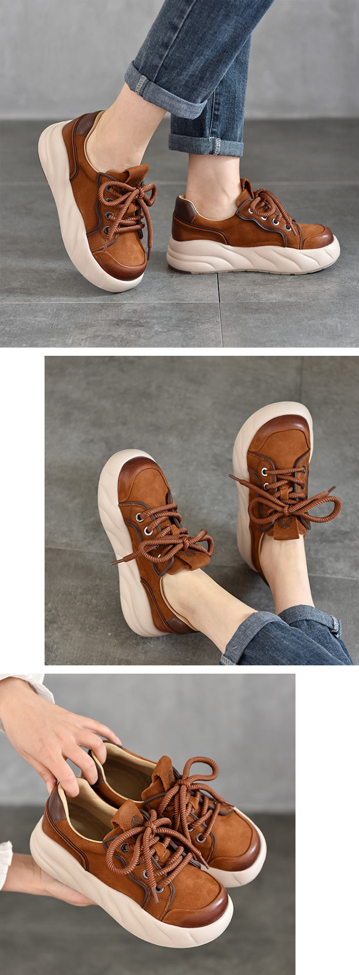 厚底 スニーカー レディース 厚底シューズ 軽量 ウォーキングシューズ レディース 通勤 レースアップ 軽量 甲高 幅広 本革 スニーカー レディース 厚底 カジュアルシューズ コンフォートシューズ