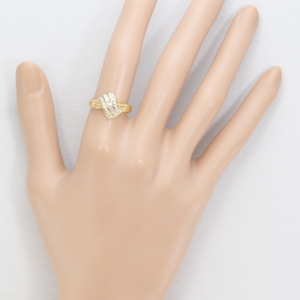 K18 18金 YG イエローゴールド リング 指輪 13号 ダイヤ 0.37 ジュエリー 中古 K18 18金 YG イエローゴールド リング 指輪 13号 ダイヤ 0.37 ジュエリー 中古