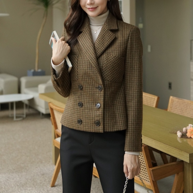 クリック&ファニー [80% ウール] クラディンチェックジャケット [SMLサイズ]