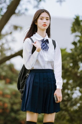 制服　夏服　長袖　半袖　スカート　3点セット 楽天市場】セーラー服 3点セット【上着+スカート+蝶結び