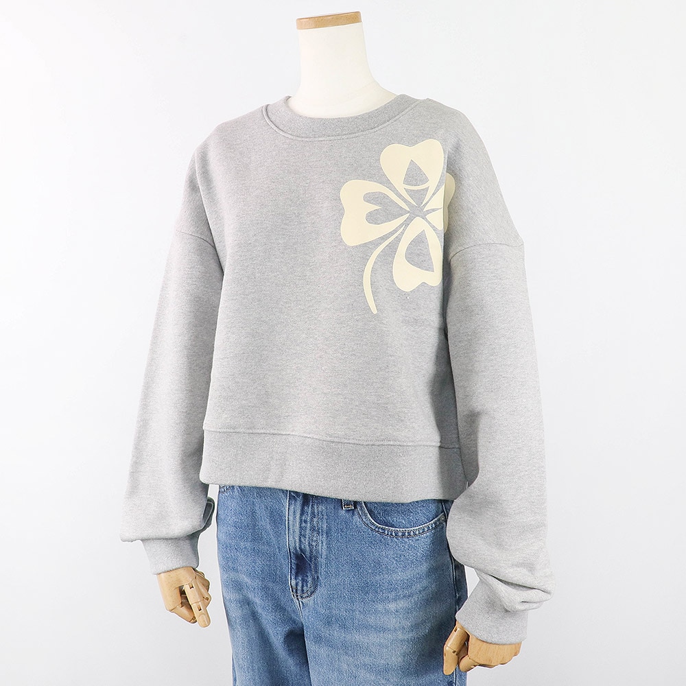 CROPPED SWEATSHIRT CLOVER GREY CREAM 長袖 レディース 韓国 ファッション アパレル