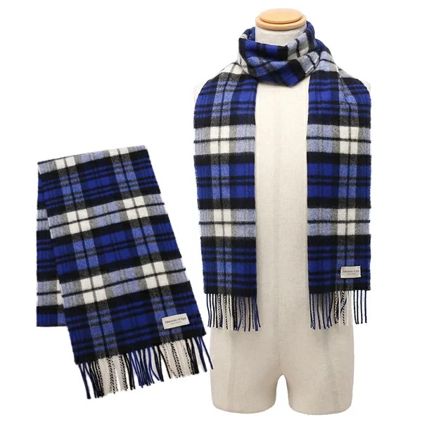 マフラー ホワイト ブルー メンズ レディース ユニセックス WA000016 KU0123 小判 マフラー ホワイト ブルー メンズ レディース ユニセックス WA000016 KU0123 小判