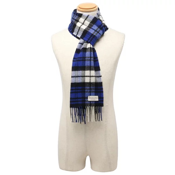 マフラー ホワイト ブルー メンズ レディース ユニセックス WA000016 KU0123 小判 マフラー ホワイト ブルー メンズ レディース ユニセックス WA000016 KU0123 小判