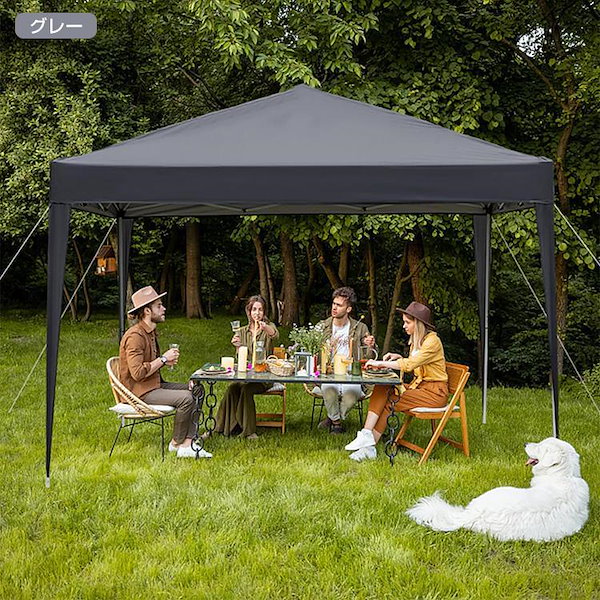 美品 タープテント 約3×3m 三脚付き ポータブル三脚チェア タープテント 約