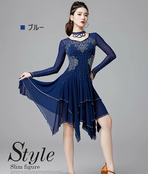 社交ダンス ラテンドレス ワンピース ラテン衣装 チャチャチャ ダンス