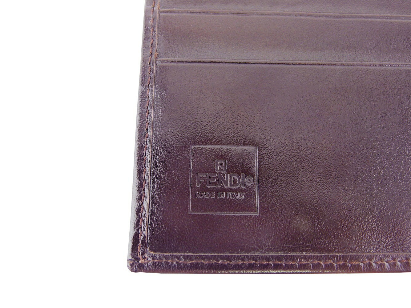 長財布 Wホック 財布 FFプレート レディース メンズ ブラウン シルバー 中古