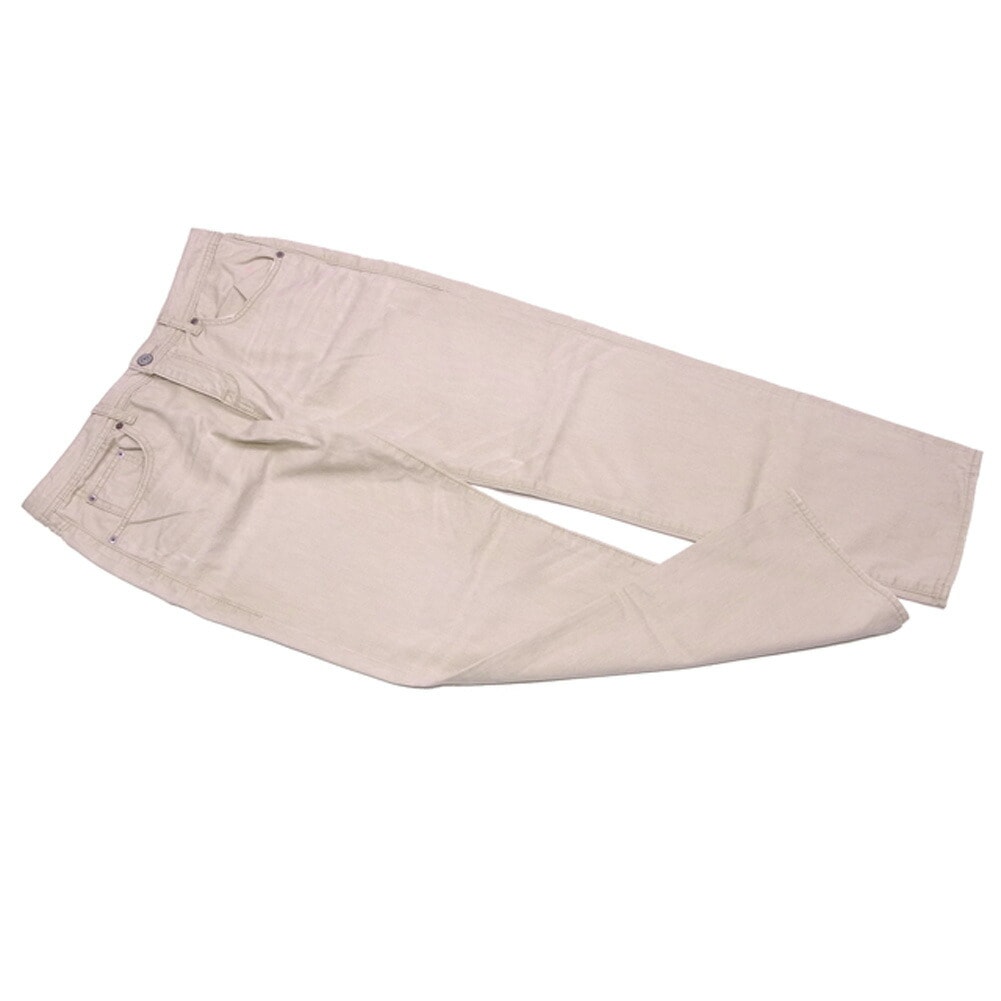 ジーンズ ダメージ加工 パンツ カラーデニム 44サイズ ベージュ 中古